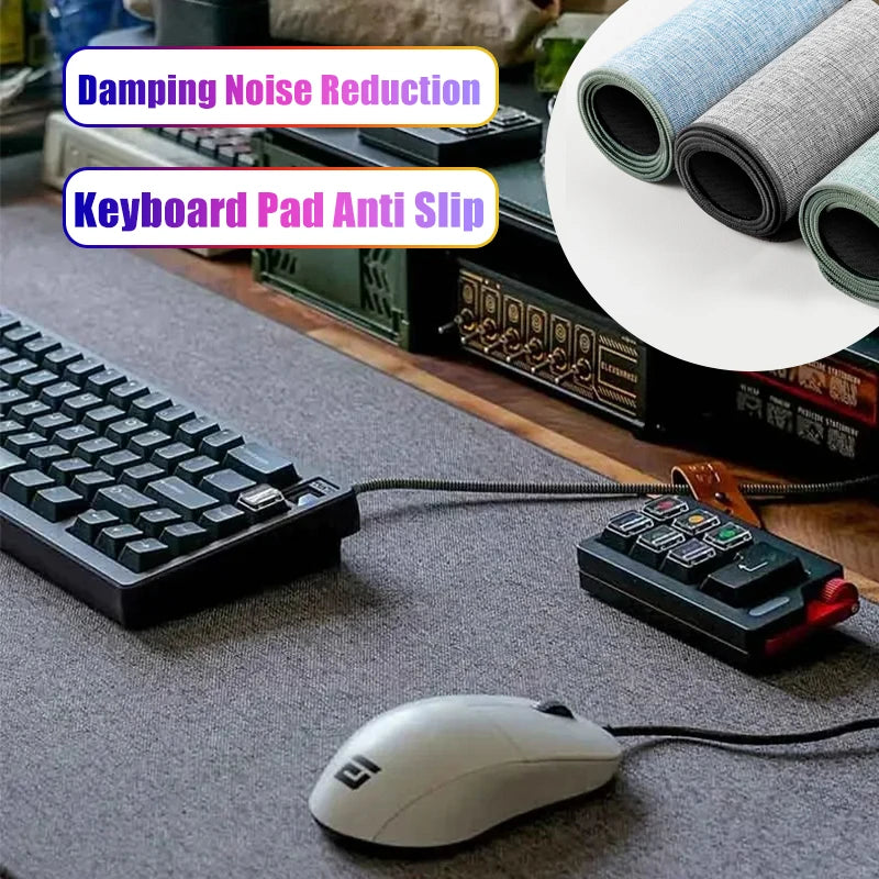 Large Shock Absorption Linen Table Mouse Pad Non-Slip Rubber Durable Advanced Oversized Table Mats For Computer Game Esports
