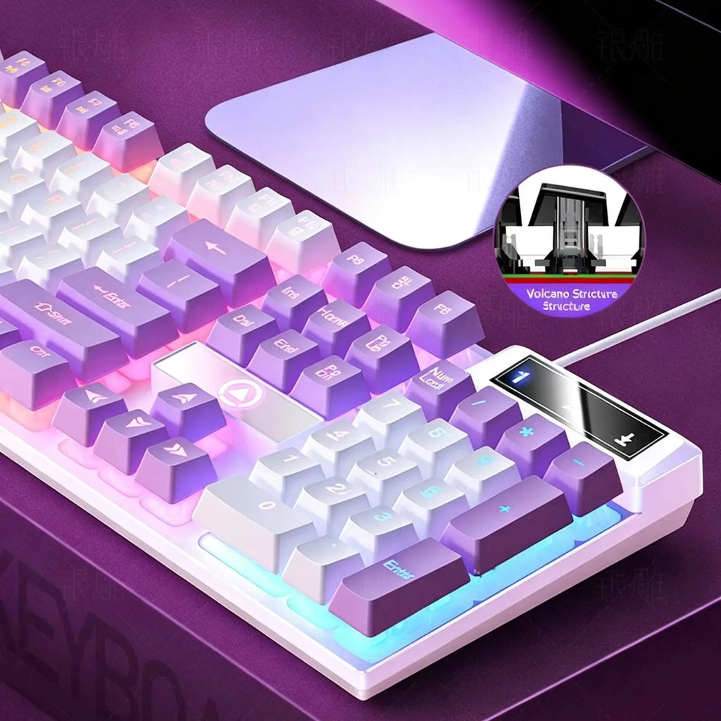 RGB Backlit Gaming Mechanical Feel Wired Keyboard Waterproof Ergonomic Design Gamer Keyboard For PC Computer Laptop Tablet