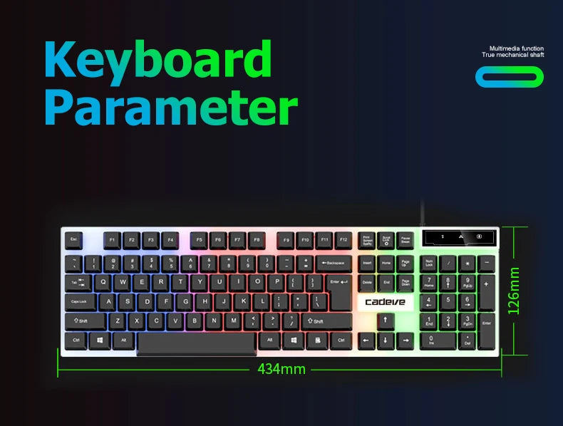 RGB Colorful Gaming Keyboard 104 Keys Wired Mechanical Feel Standard Keyboard for Windows Laptop Computer