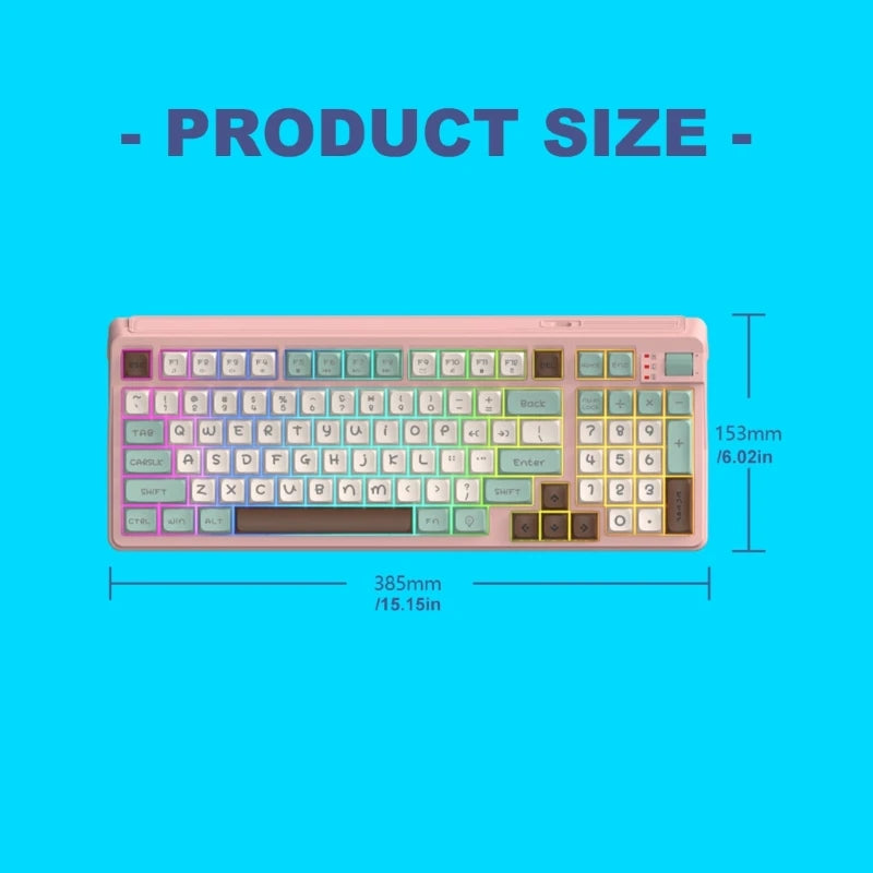 RGBs Backlits Mechanical Feel Cord Keyboards 97Key Compact Design Dedicated Volumes Knob ABS Construction For PC 896C