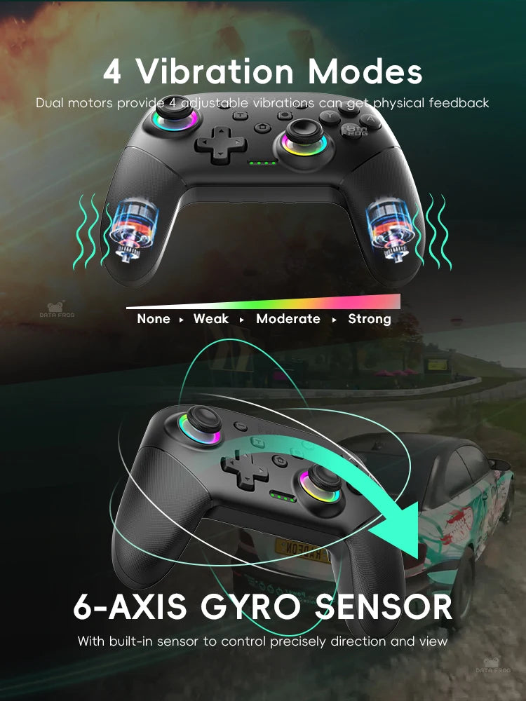 DATA FROG Wireless Game Controller for Switch / OLED / Lite / Switch 2 Console Programmable Joystick Gamepad for PC