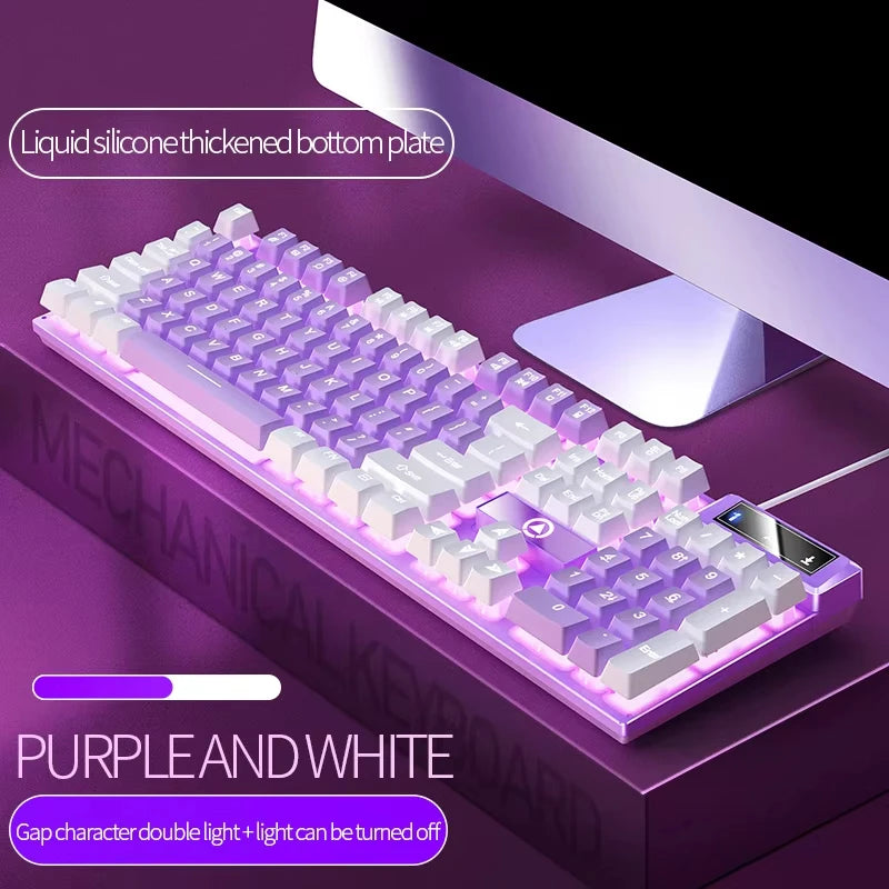 RGB Backlit Gaming Mechanical Feel Wired Keyboard Waterproof Ergonomic Design Gamer Keyboard For PC Computer Laptop Tablet