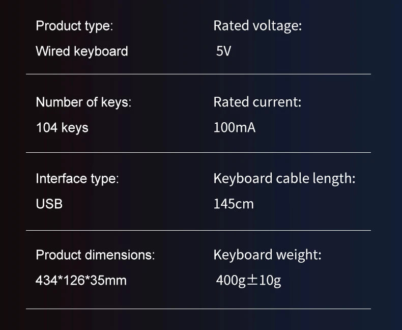 RGB Colorful Gaming Keyboard 104 Keys Wired Mechanical Feel Standard Keyboard for Windows Laptop Computer
