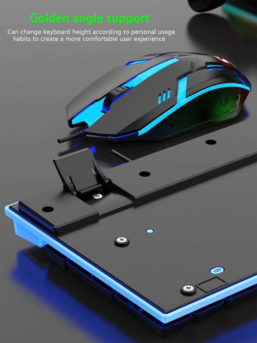 RGB Backlit Wired Gaming Keyboard Mouse Set,Mechanical Feel, Floating High Key Cap,Compatible with Computers, Laptops