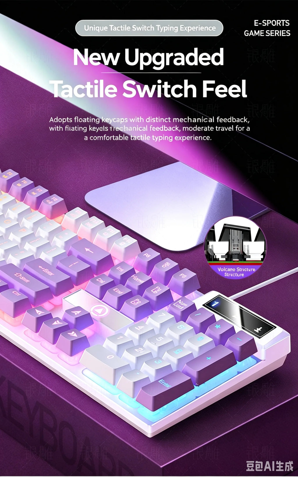 RGB Backlit Gaming Mechanical Feel Wired Keyboard Waterproof Ergonomic Design Gamer Keyboard For PC Computer Laptop Tablet