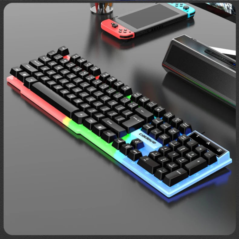 RGB Colorful Gaming Keyboard 104 Keys Wired Mechanical Feel Standard Keyboard for Windows Laptop Computer