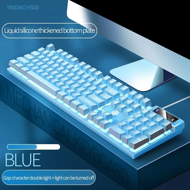 RGB Backlit Gaming Mechanical Feel Wired Keyboard Waterproof Ergonomic Design Gamer Keyboard For PC Computer Laptop Tablet