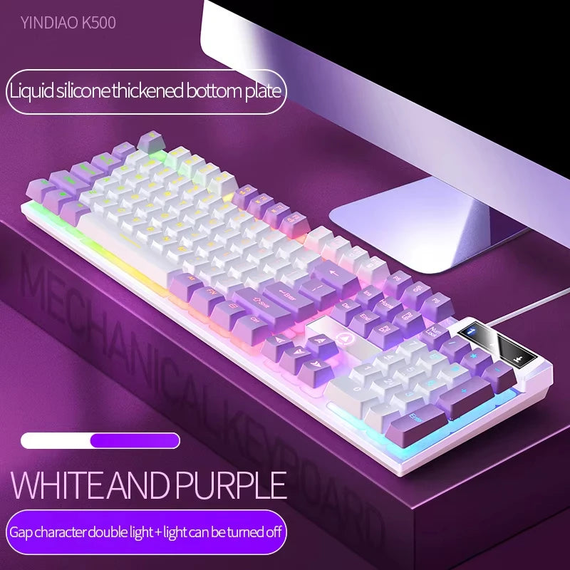 RGB Backlit Gaming Mechanical Feel Wired Keyboard Waterproof Ergonomic Design Gamer Keyboard For PC Computer Laptop Tablet