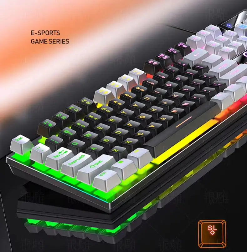 RGB Backlit Gaming Mechanical Feel Wired Keyboard Waterproof Ergonomic Design Gamer Keyboard For PC Computer Laptop Tablet