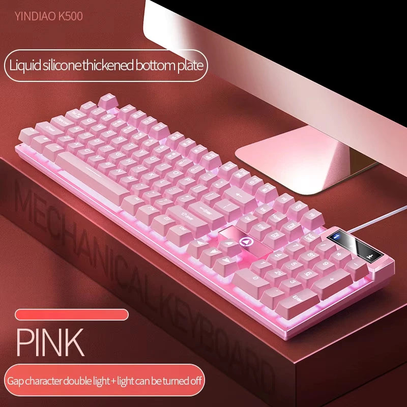 RGB Backlit Gaming Mechanical Feel Wired Keyboard Waterproof Ergonomic Design Gamer Keyboard For PC Computer Laptop Tablet