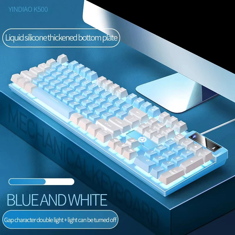 RGB Backlit Gaming Mechanical Feel Wired Keyboard Waterproof Ergonomic Design Gamer Keyboard For PC Computer Laptop Tablet